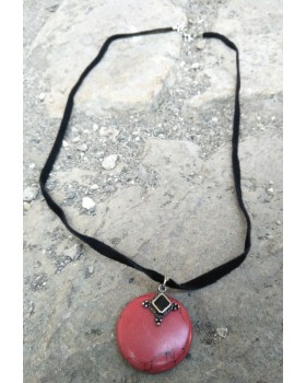 Alphabey's Red Resin Pendent Necklace For Women